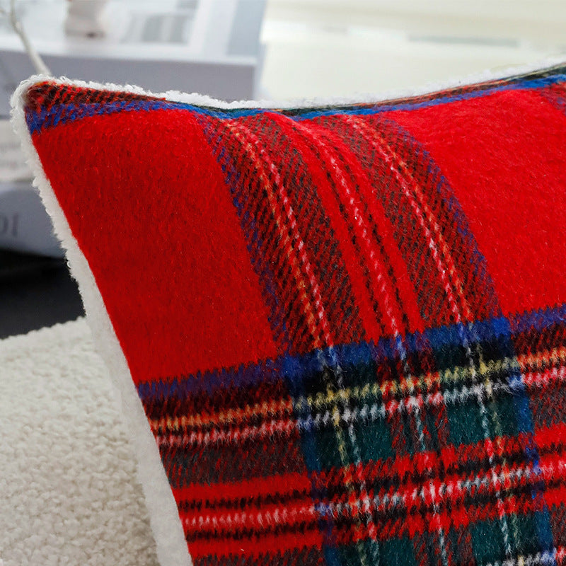 Karierter dekorativer Zierkissenbezug im Tartan‑Look aus weichem Microfleece Brehn