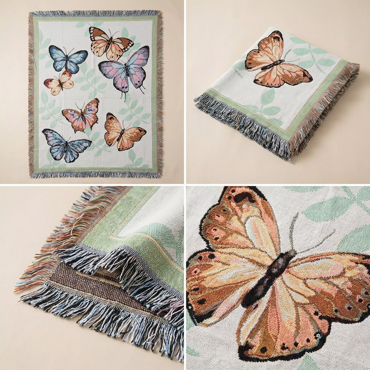 Dekorative, von Herbst inspirierte Wandteppich-Wurfdecke