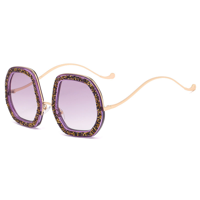 Damen extravagante Sonnenbrille mit funkelndem Rahmen Brehn