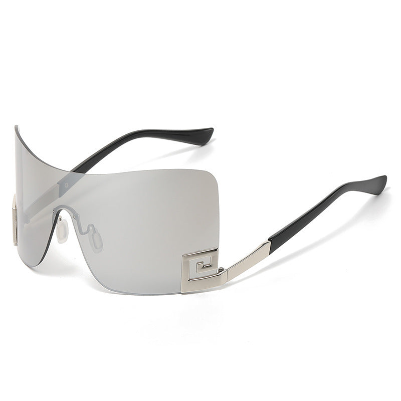 Damen Oversized Shield-Sonnenbrille mit extravagantem Design Brehn