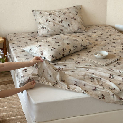 Bedrucktes Baumwoll-Percale Spannbettlaken und Kissenbezug Set