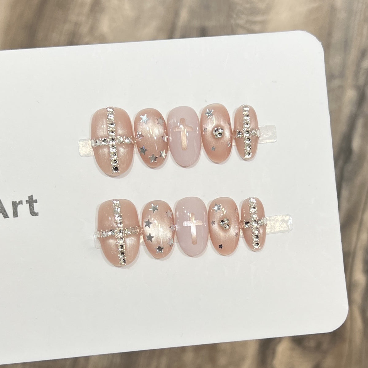 Künstlerischer Glitter-Akzent Press-On Nagel Set Brehn