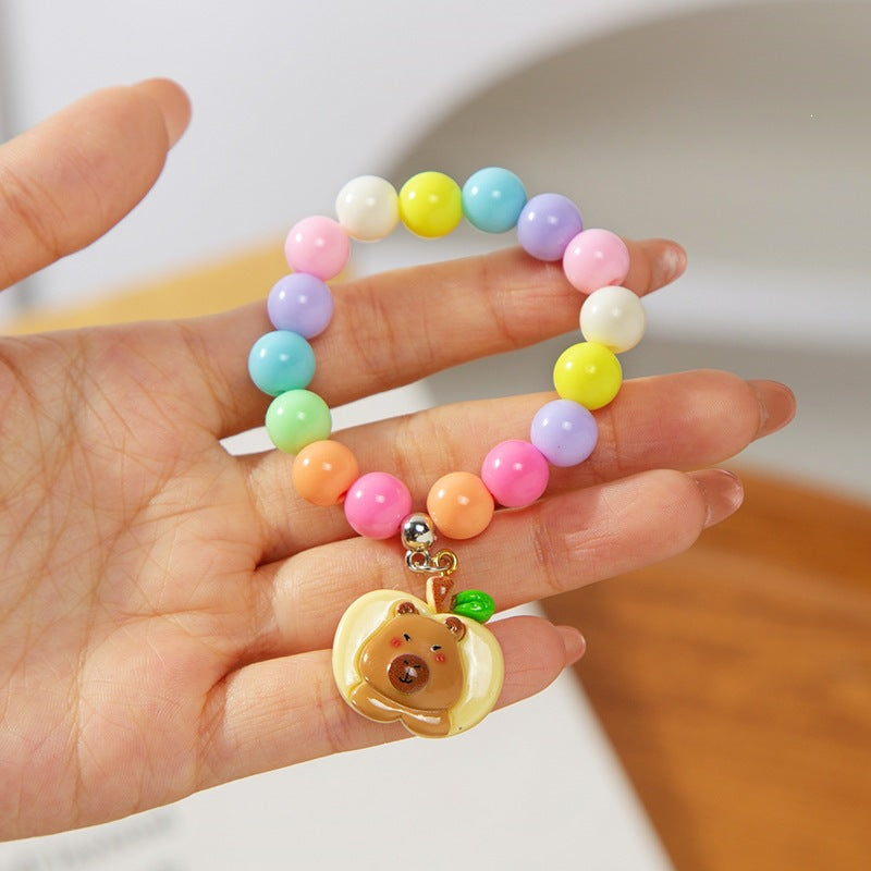 Buntes Kinderarmband mit Bearbeitetem Anhänger Brehn