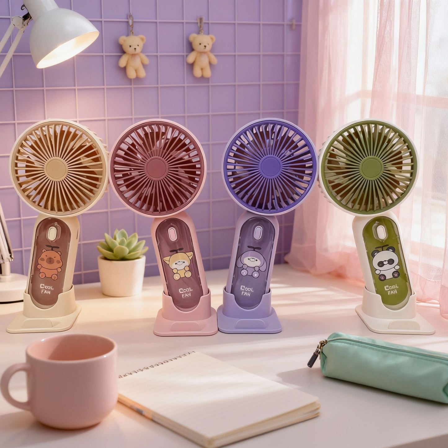 Damen Tragbarer Handventilator mit flexibler Neigungsfunktion und USB-Ladegerät Brehn