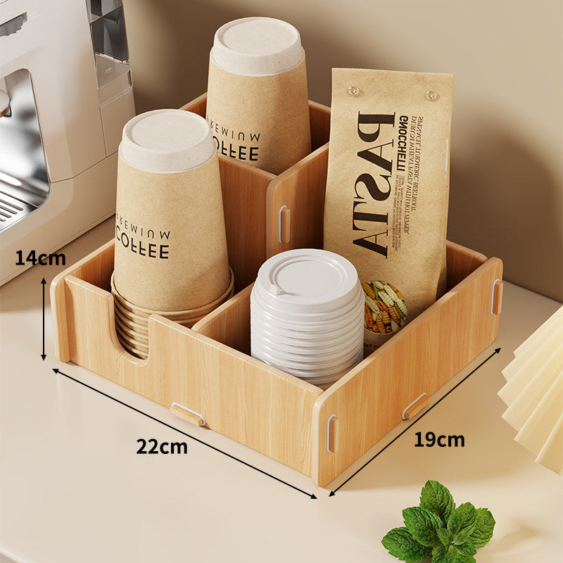 Modular gestufter Theken-Kaffetassen-Deckel und Strohhalm-Organizer
