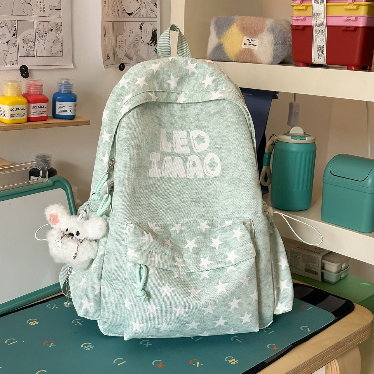 Spaß Gestickter Sternen Druck Rucksack