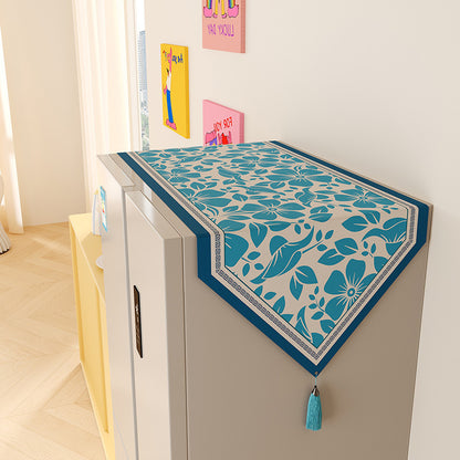 Refrigerator Top Floral Jacquard Runner with Tassel