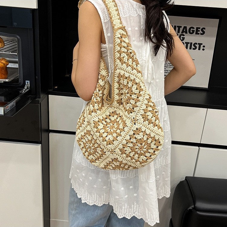 Handgeknüpfte Schultertasche mit Floralen Motiven Brehn