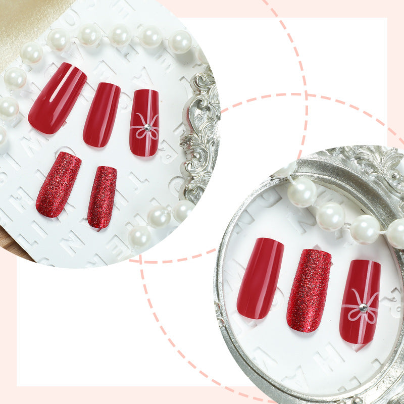 Festliches Glitzerndes Press-On Nagelkunst Set Brehn