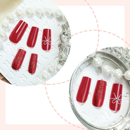 Festliches Glitzerndes Press-On Nagelkunst Set Brehn