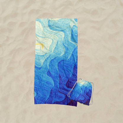 Strandtuch mit kunstvollem Wellendesign Brehn