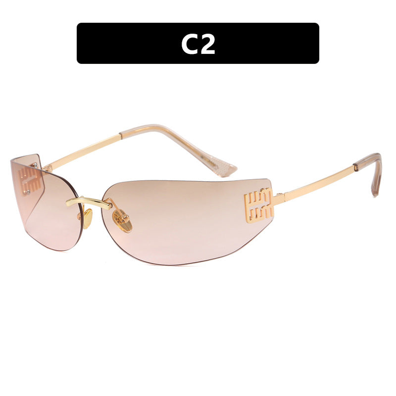 Damen futuristische Designer-Sonnenbrille mit ausgefallenem Rahmen und UV-Schutz Brehn