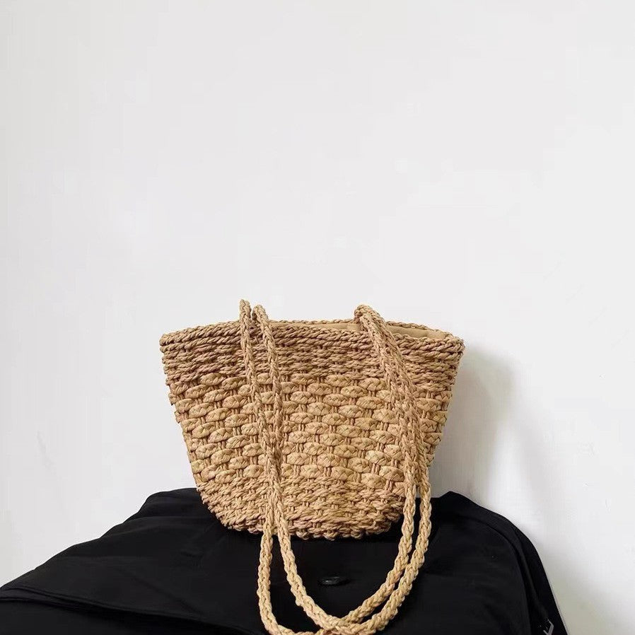 Damen Handgefertigte natürliche Basttasche Brehn