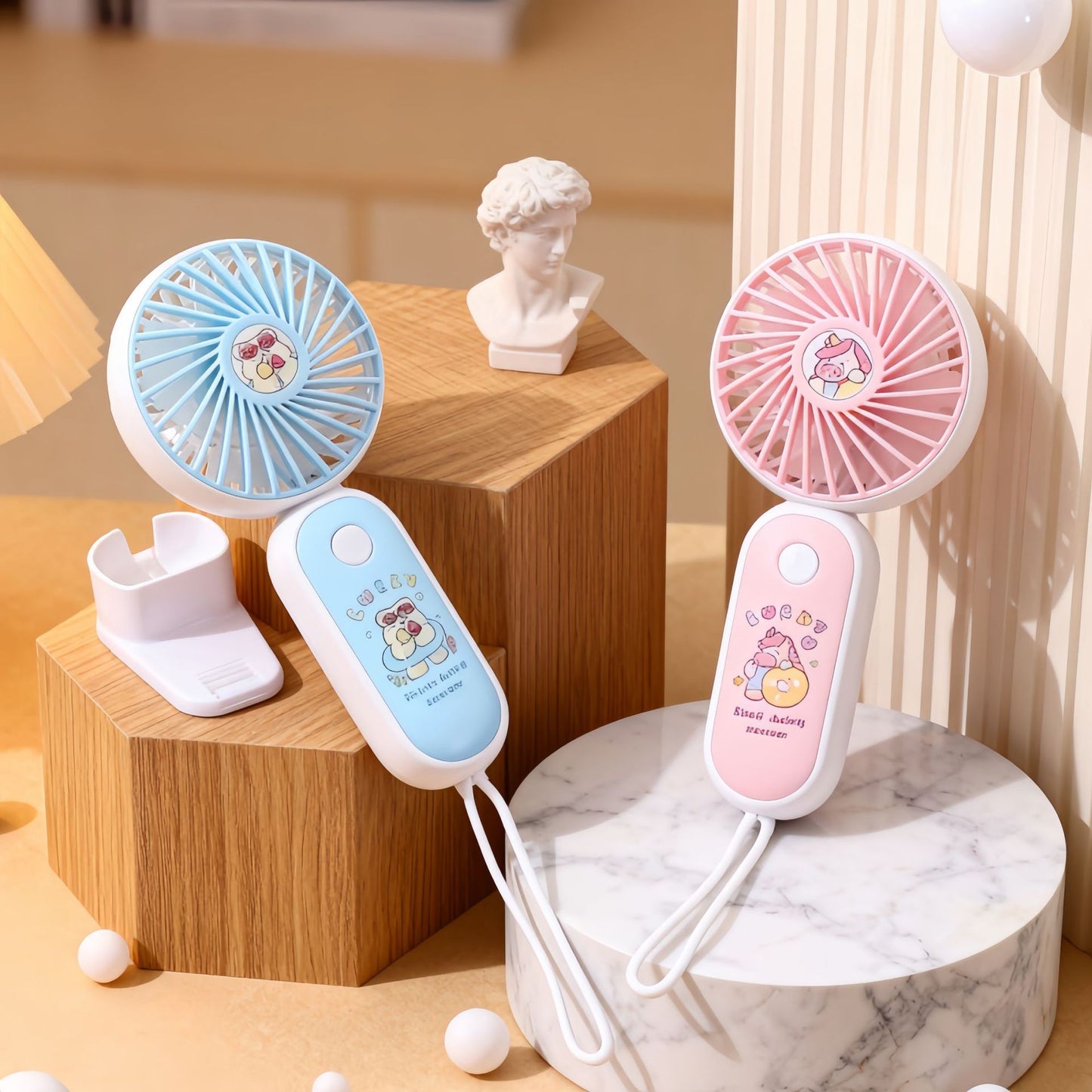 Damen Tragbarer USB-Handventilator mit niedlichem Motiv Brehn