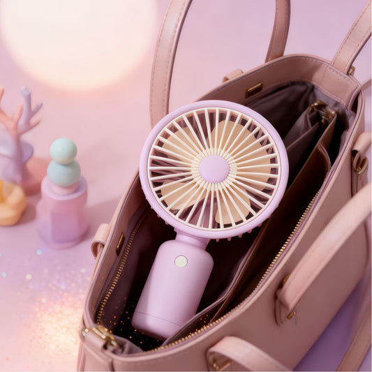 Damen tragbarer USB Tischventilator mit leistungsstarker Akkutechnologie und flexiblem Design Brehn