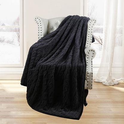Damen gemusterte Kuscheldecke aus weichem Bouclé Brehn