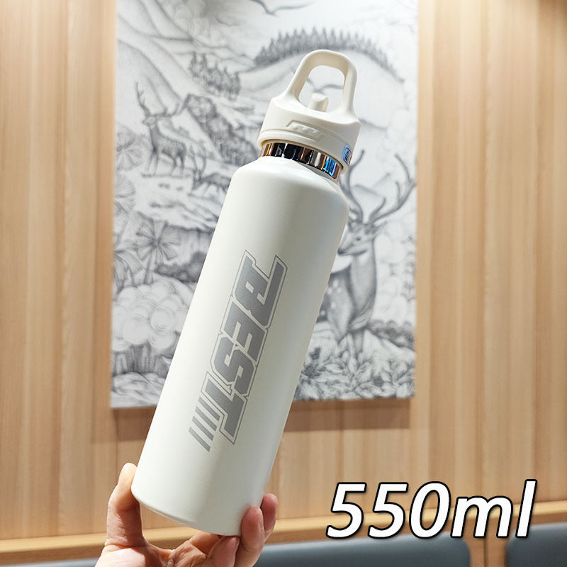 Damen nachhaltige Edelstahltrinkflasche mit auslaufsicherem Deckel und Griff Brehn