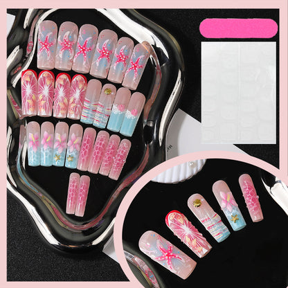 Tropisch vom Ozean inspiriertes Press-On Nagelset Brehn