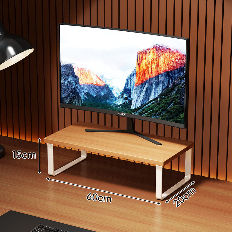 Erhöhter Holzoberfläche Metall Monitorständer mit Unterlage-Regal