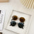 Modische Runde Sonnenbrille mit Goldener Fassung Brehn