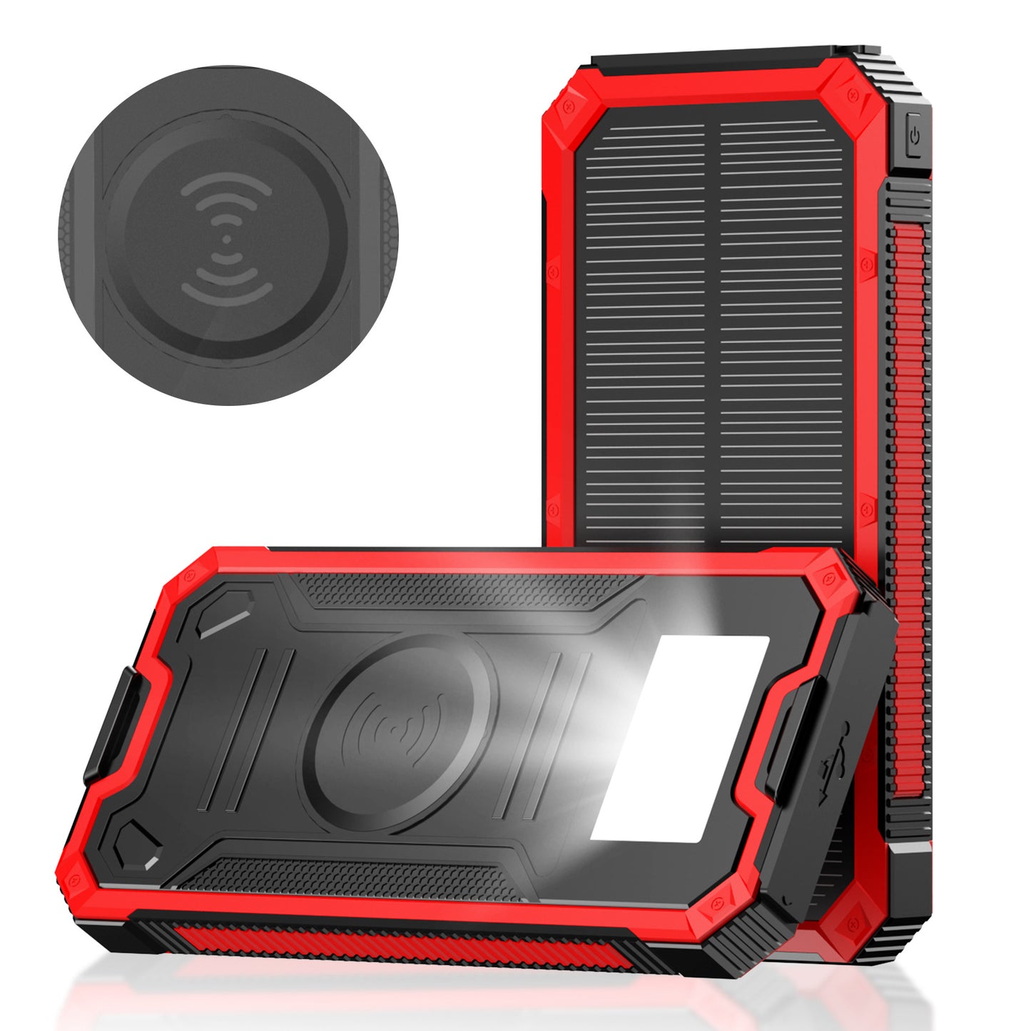 Tragbare Solar-Powerbank mit Schnellladefunktion und Kabellosem Ladeadapter Brehn
