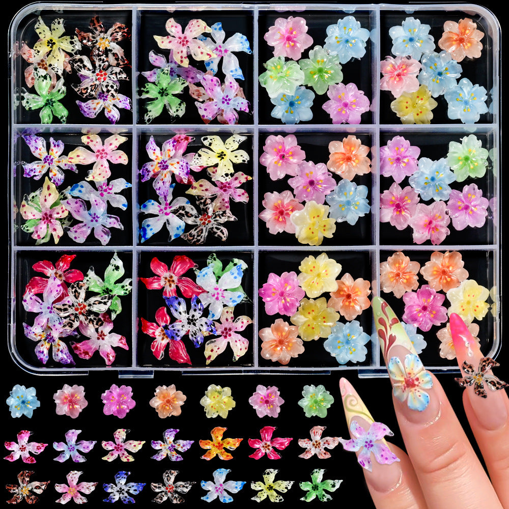 3D Floral Nail Art Charms Set