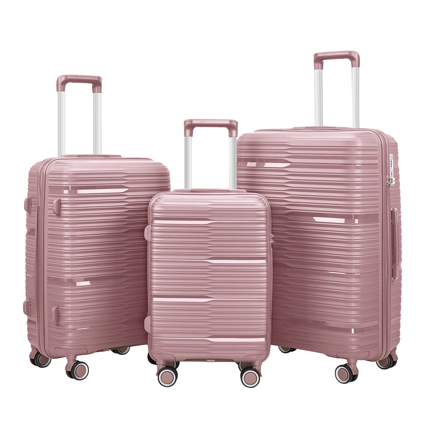 Stylische strukturierte Hartschalen-Gepäckset für Damen Brehn