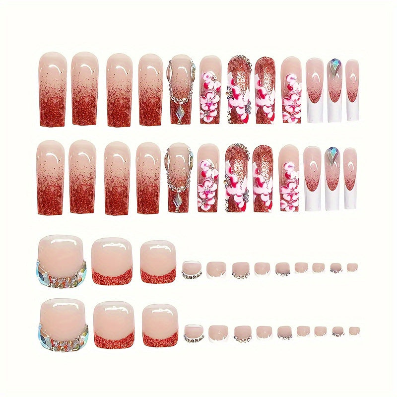 Designer Floral Acryl Nagelkunst Brehn