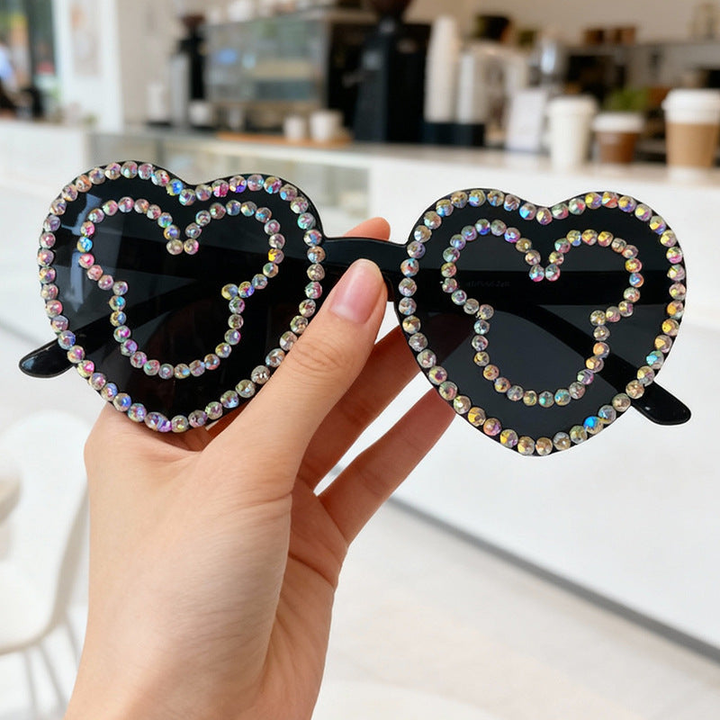 Rhinestone-besetzte herzförmige Sonnenbrille Brehn 1787141236