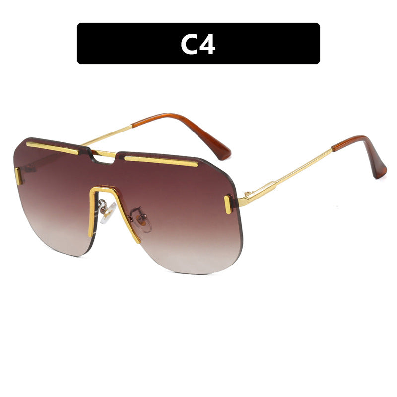 Damen geometrische Sonnenbrille mit stylischem Metallrahmen und UV-Schutz Brehn