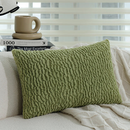 Quadratisches Zierkissen mit erhabenem Blatt‑Tufting und Quasten Brehn