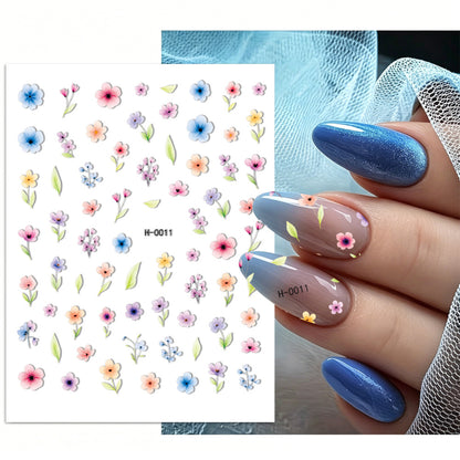 Florales Design Nagelkunst Aufkleber Set