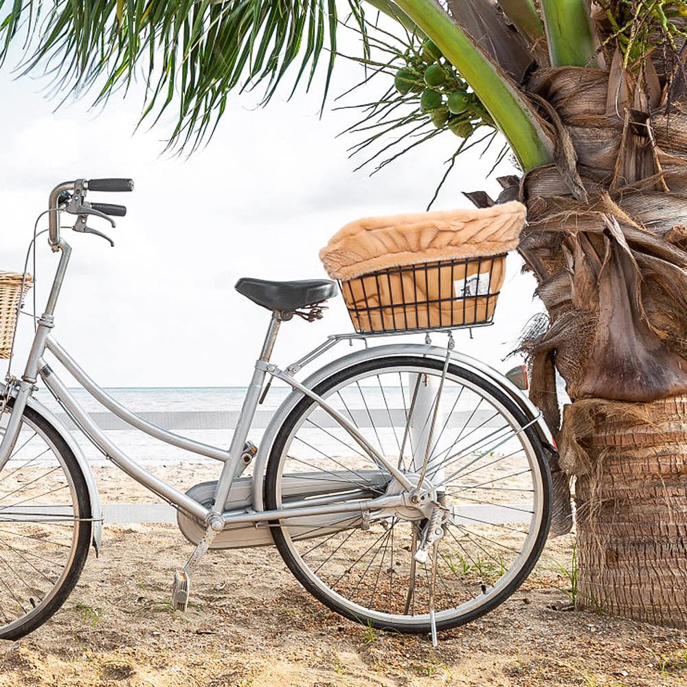 plüschgefütterter vorderer Fahrrad-Haustierkorb mit sicherem Geschirr und wasserdichter Innenauskleidung Brehn