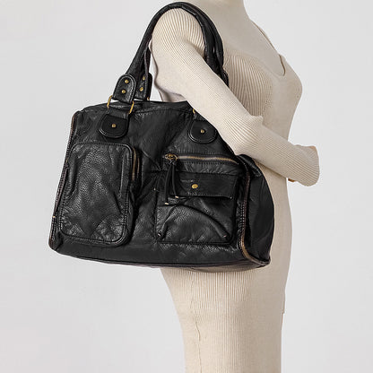 Multi-Taschen Funktionale Leder-Handtasche