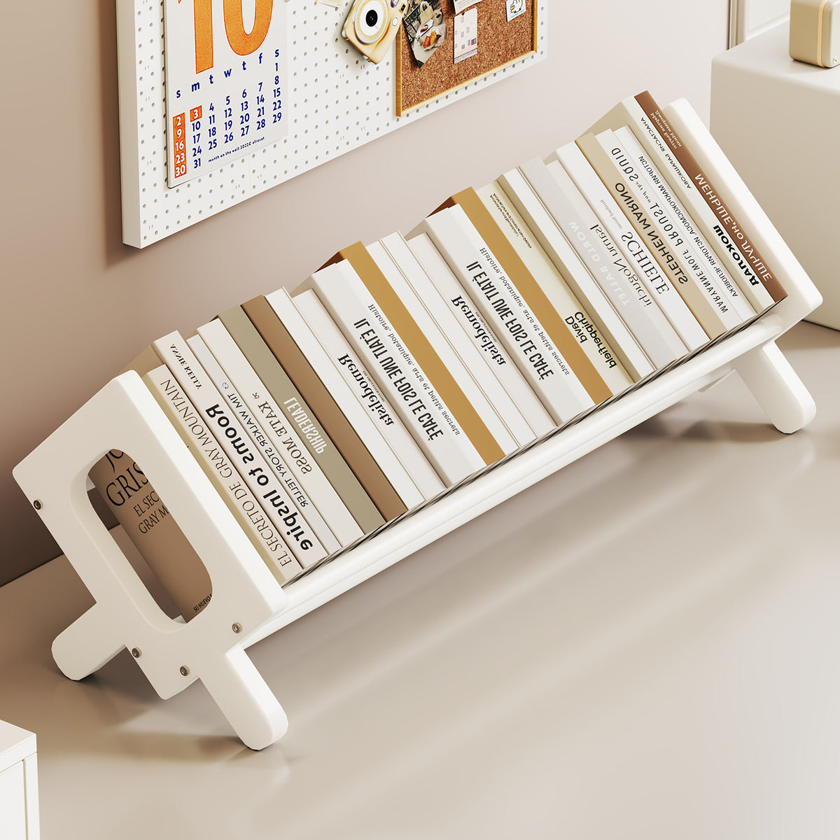 Abgewinkelter Bambus-Desktop-Buch- und Zeitschriftenständer mit rutschfesten Stäben