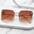 Damen elegante quadratische Sonnenbrille mit goldfarbenem Metallrahmen Brehn