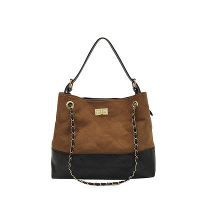 Gepolsterte Wildleder-Shopper-Tasche