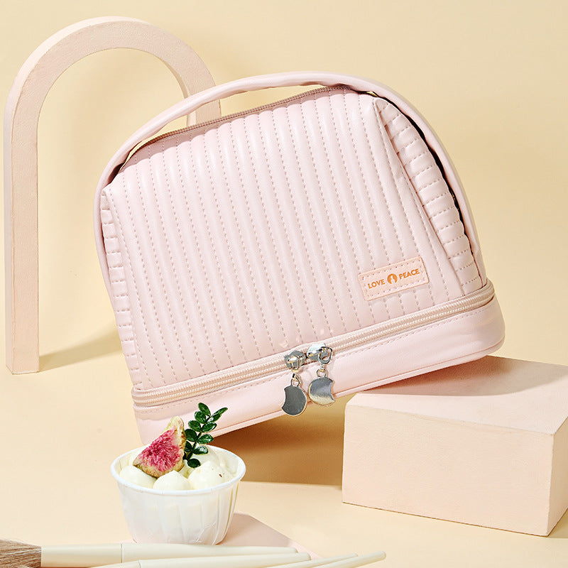 Elegante gestepptes Makeup Täschchen Brehn