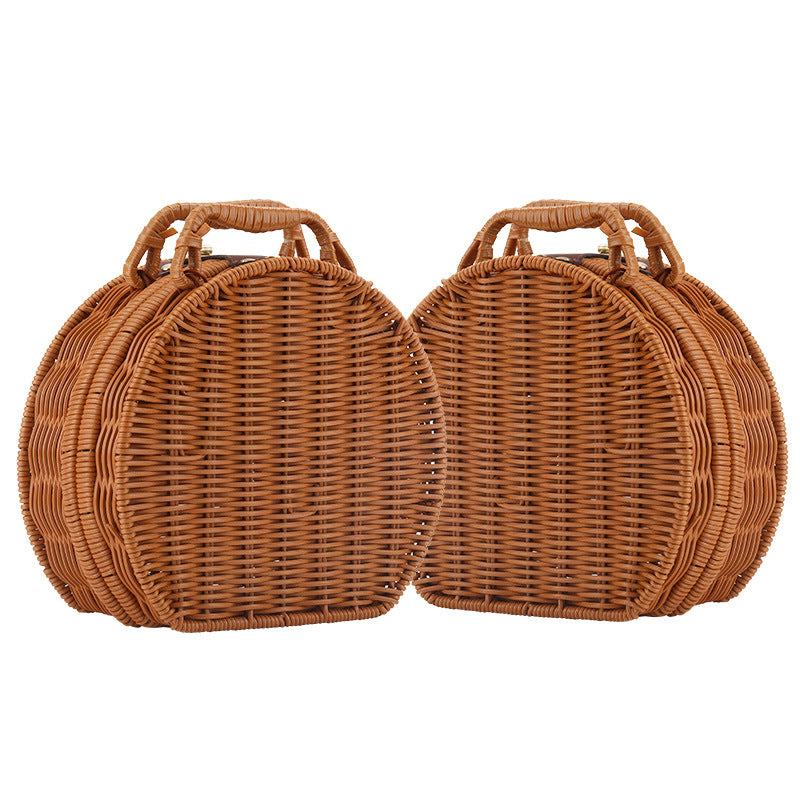 Damen Runde Wicker Handtasche Brehn