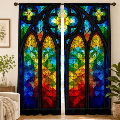 Glasmalerei Inspirierte Dekorative Fenster Vorhänge