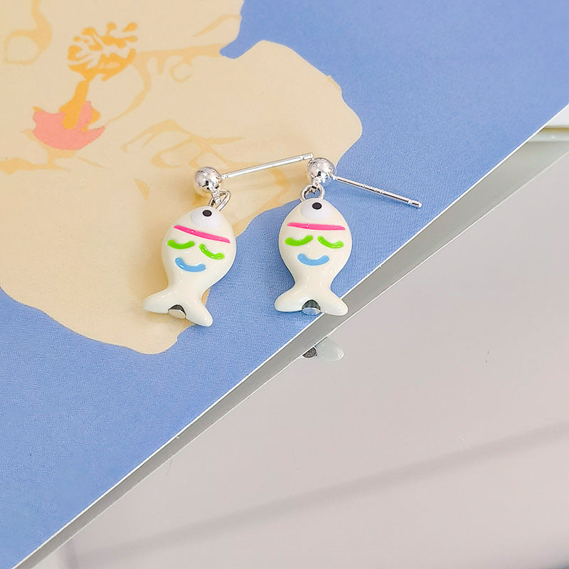 Verspielt Fisch Charm Ohrringe Brehn