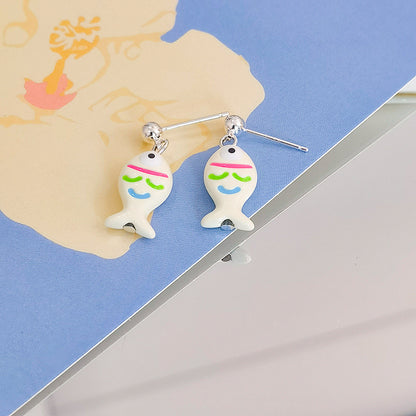 Verspielt Fisch Charm Ohrringe Brehn