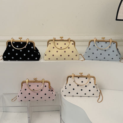 WoVintage Elegante Polka Dot Abend-Clutch Brehn