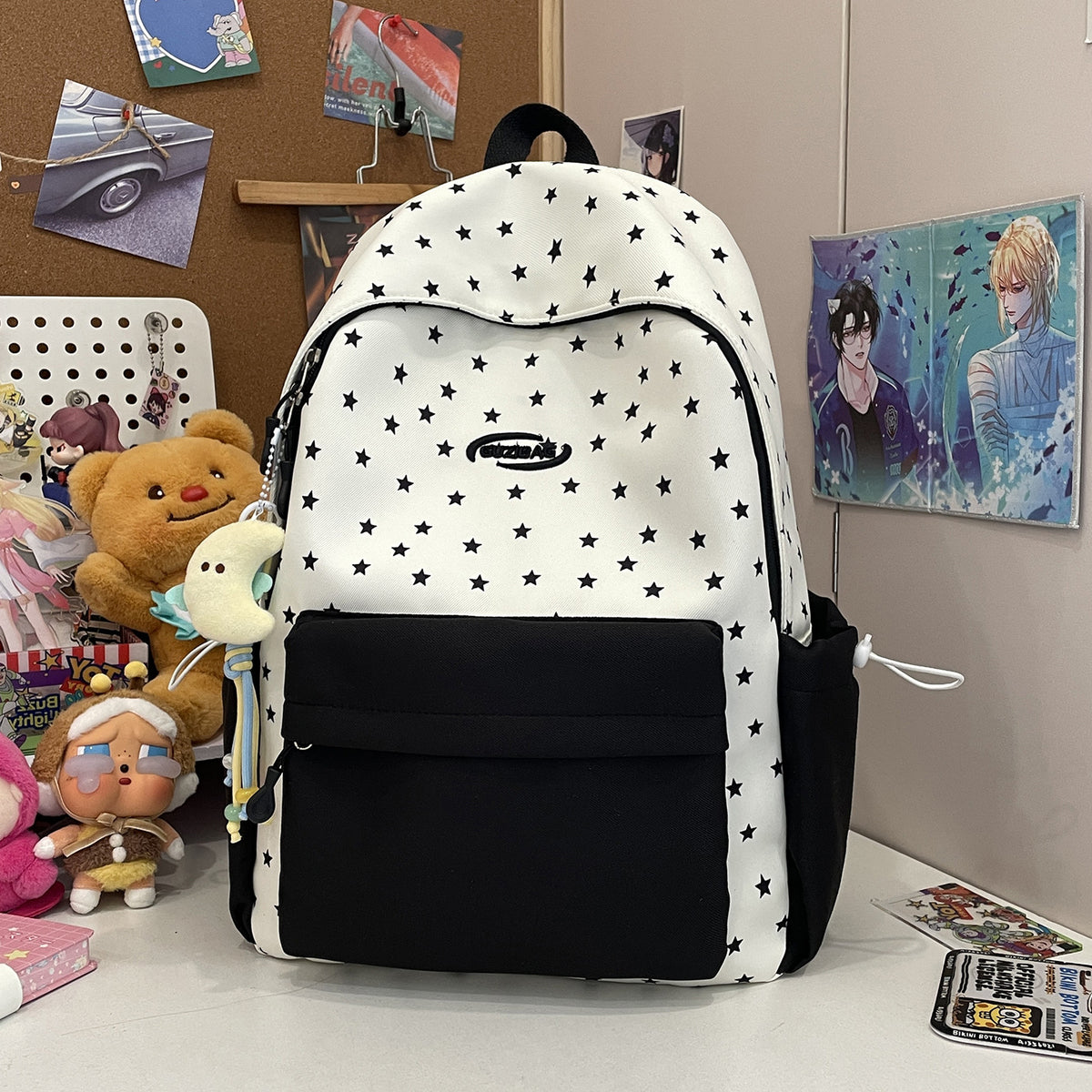 Stylische bedruckte Rucksack mit lustigen Charakterakzenten Brehn