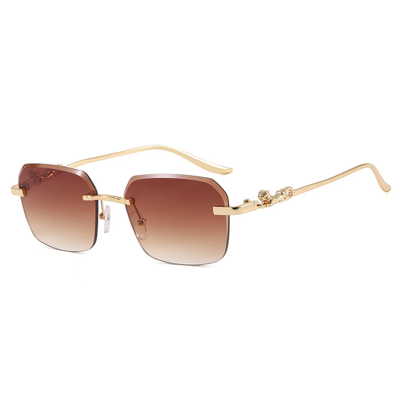 Damen modische quadratische Sonnenbrille mit elegantem Goldrahmen und schützendem UV-Filter Brehn