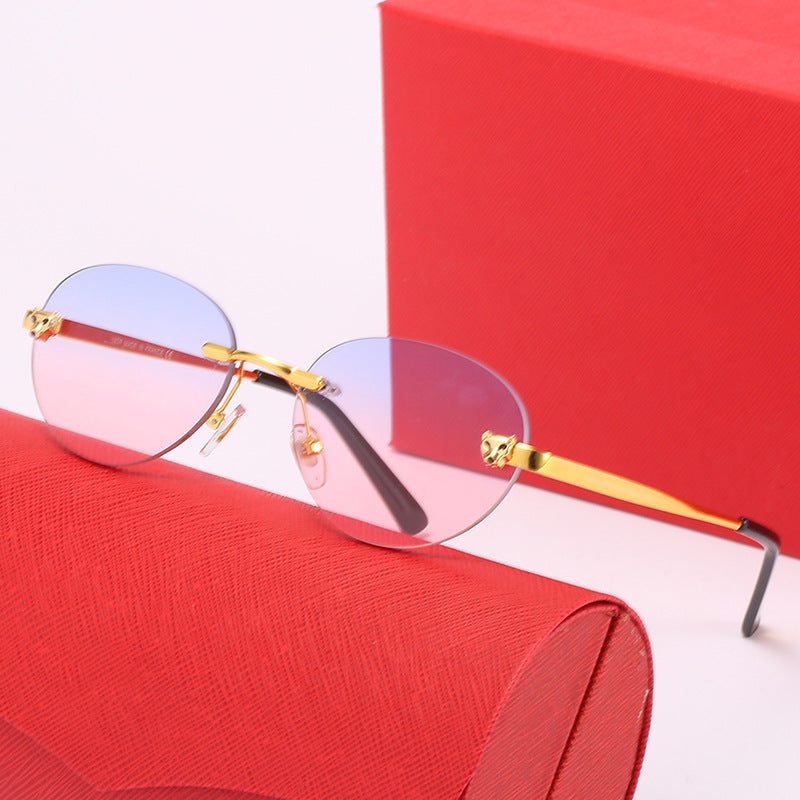 Damen ovale Sonnenbrille mit luxuriösen metallischen Akzenten Brehn