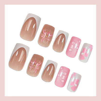 Kunstnagelset mit floralem und glamourösem Design Brehn