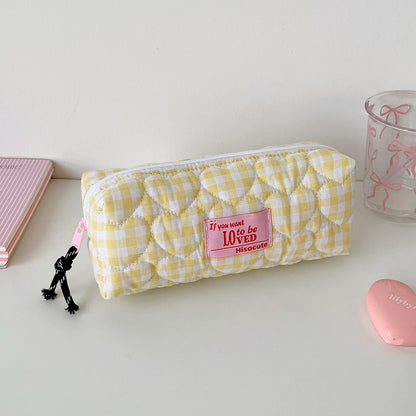 Gepatchtes Gingham Stiftetui Brehn