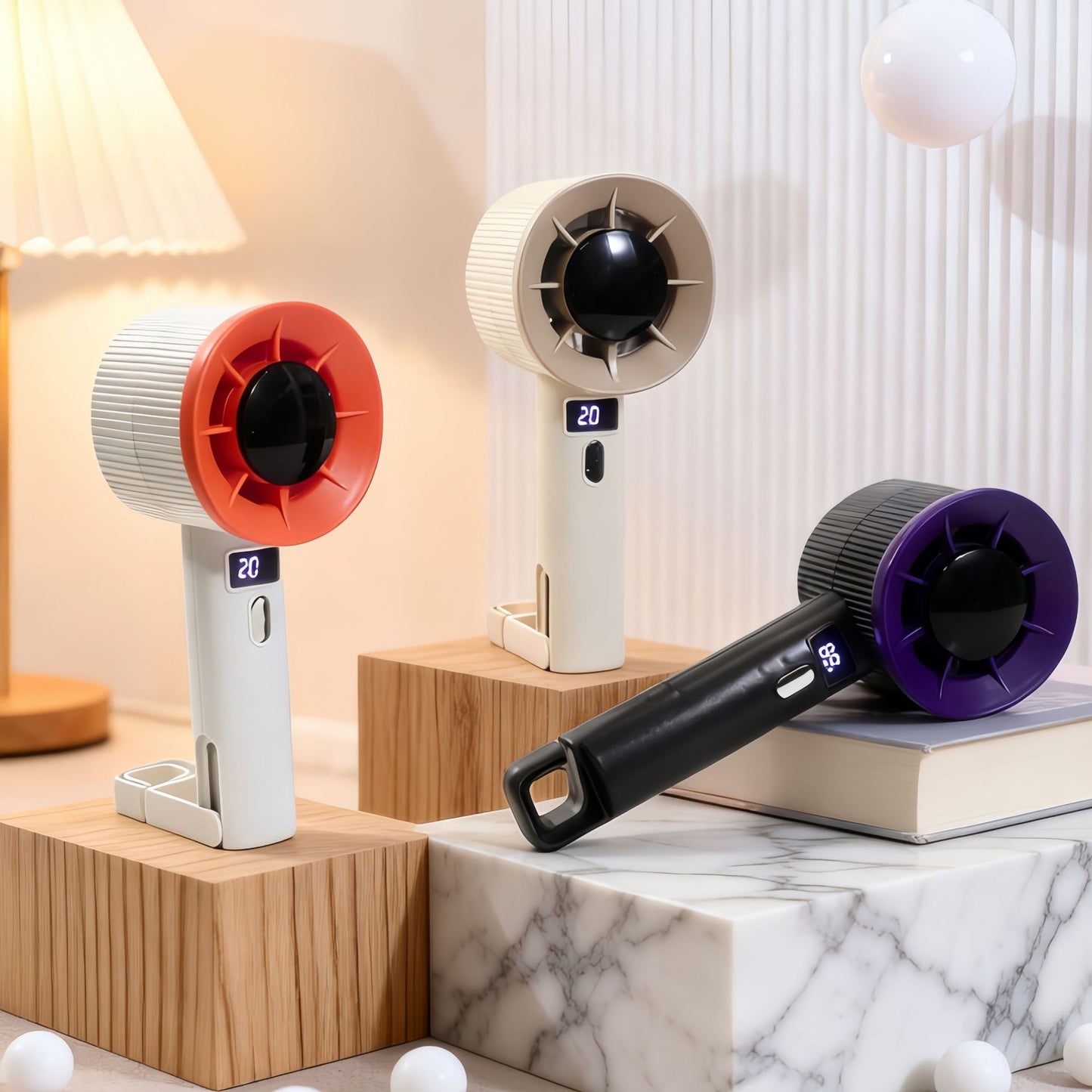 Damen Tragbarer Handventilator mit LED-Anzeige Brehn