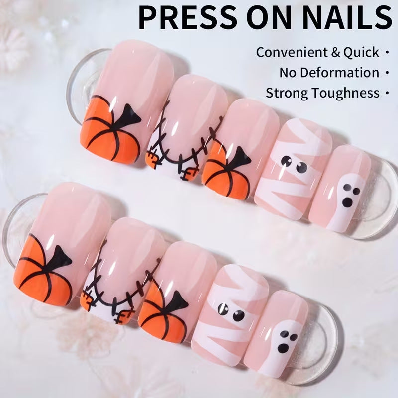 Festliches Halloween Press-On Nagelkunst Set Brehn